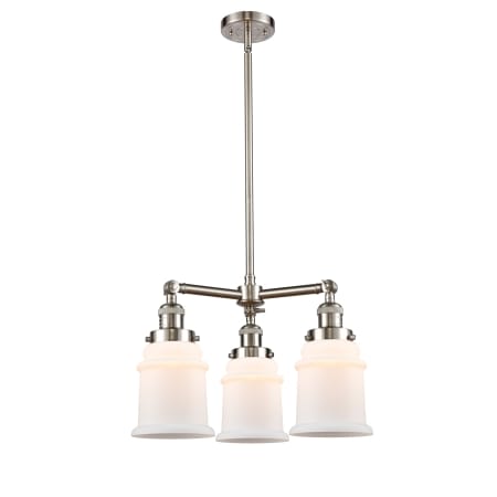 A large image of the Innovations Lighting 207 Canton Brushed Satin Nickel / Matte White