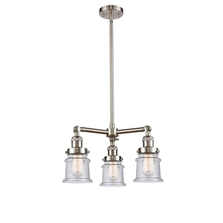 A large image of the Innovations Lighting 207 Small Canton Brushed Satin Nickel / Seedy