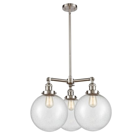A large image of the Innovations Lighting 207 X-Large Beacon Brushed Satin Nickel / Seedy
