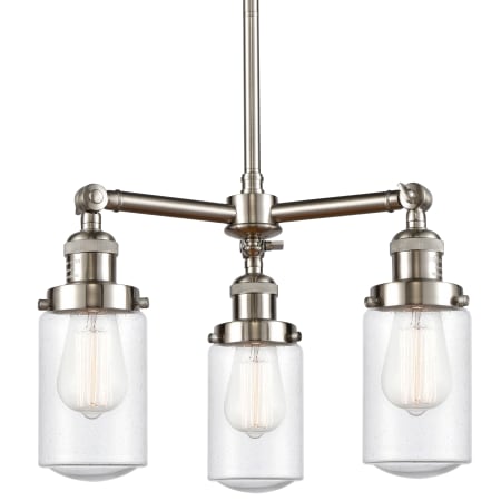 A large image of the Innovations Lighting 207 Dover Brushed Satin Nickel / Seedy