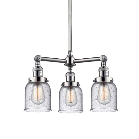 A large image of the Innovations Lighting 207 Small Bell Brushed Satin Nickel / Seedy