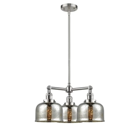 A large image of the Innovations Lighting 207 Large Bell Brushed Satin Nickel / Silver Plated Mercury