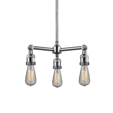 A large image of the Innovations Lighting 207NH Bare Bulb Brushed Satin Nickel