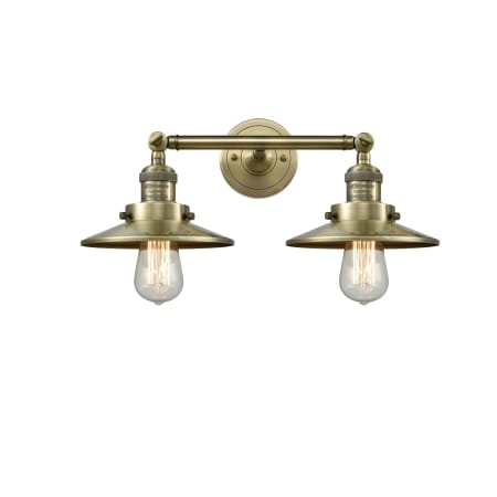 A large image of the Innovations Lighting 208 Railroad Antique Brass