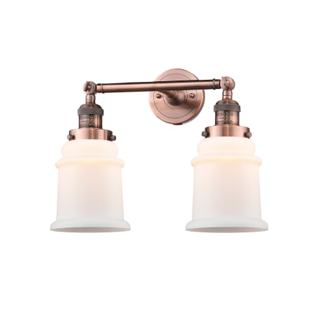 A large image of the Innovations Lighting 208 Canton Antique Copper / Matte White