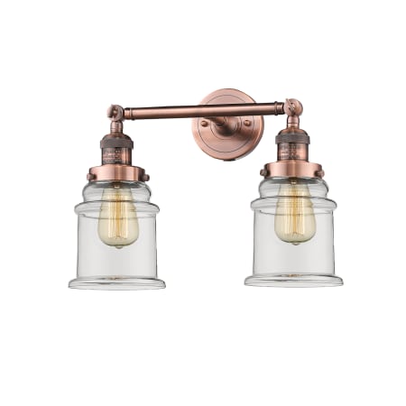 A large image of the Innovations Lighting 208 Canton Antique Copper / Clear