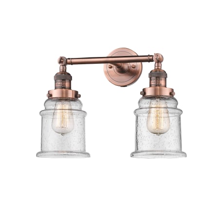 A large image of the Innovations Lighting 208 Canton Antique Copper / Seedy