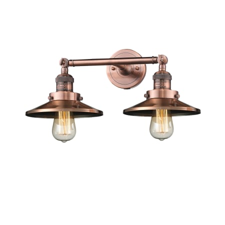 A large image of the Innovations Lighting 208 Railroad Antique Copper