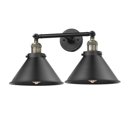 A large image of the Innovations Lighting 208 Briarcliff Black Antique Brass / Matte Black