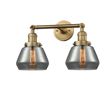 A large image of the Innovations Lighting 208 Fulton Brushed Brass / Smoked