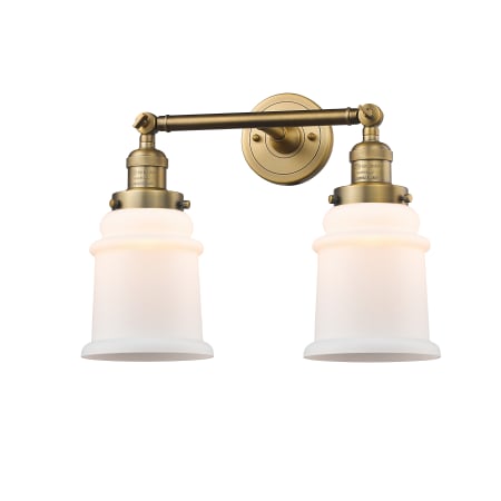 A large image of the Innovations Lighting 208 Canton Brushed Brass / Matte White