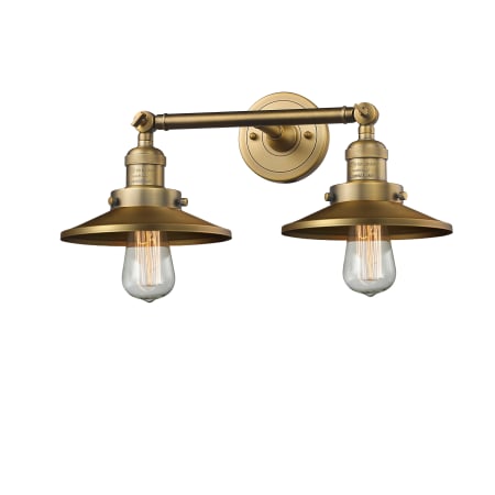 A large image of the Innovations Lighting 208 Railroad Brushed Brass