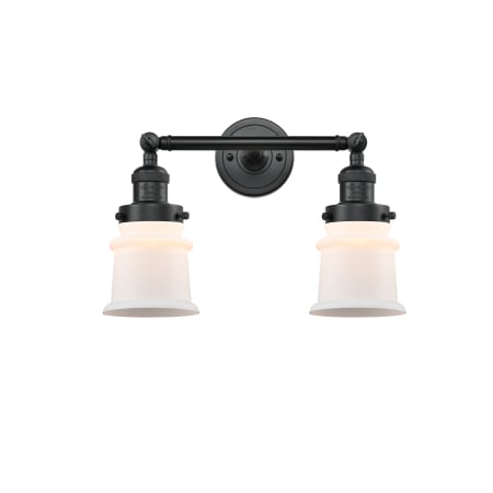 A large image of the Innovations Lighting 208 Small Canton Matte Black / Matte White