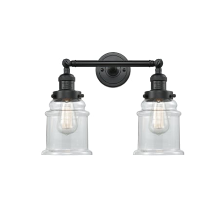 A large image of the Innovations Lighting 208 Canton Matte Black / Clear