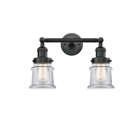 A large image of the Innovations Lighting 208 Small Canton Matte Black / Clear