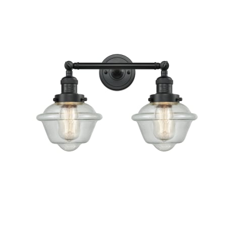 A large image of the Innovations Lighting 208 Small Oxford Matte Black / Seedy
