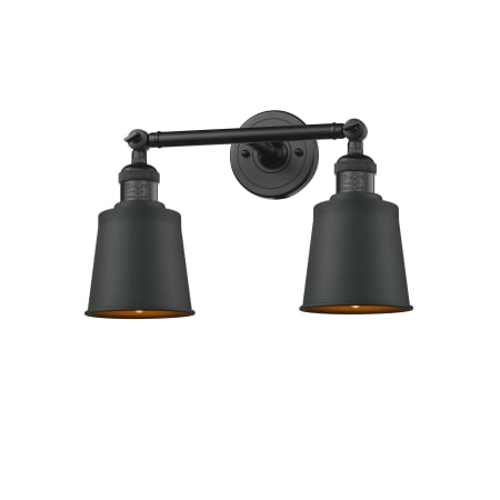 A large image of the Innovations Lighting 208 Addison Matte Black / Brushed Brass