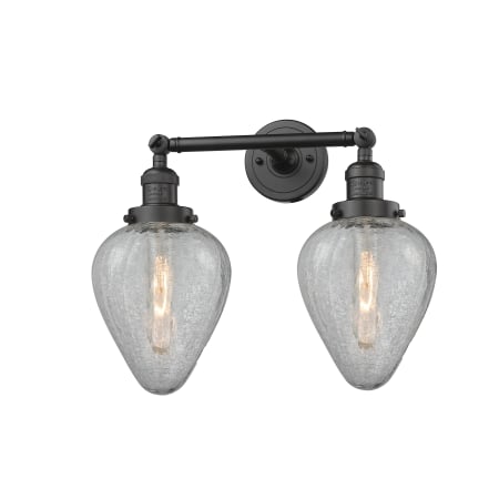 A large image of the Innovations Lighting 208 Geneseo Oiled Rubbed Bronze / Clear Crackle