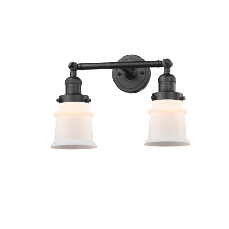 A large image of the Innovations Lighting 208 Small Canton Oil Rubbed Bronze / Matte White