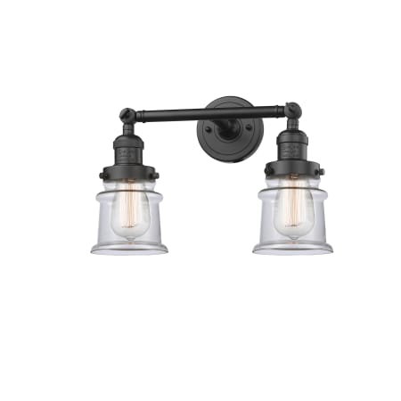 A large image of the Innovations Lighting 208 Small Canton Oil Rubbed Bronze / Clear