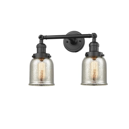 A large image of the Innovations Lighting 208 Small Bell Oil Rubbed Bronze / Silver Plated Mercury