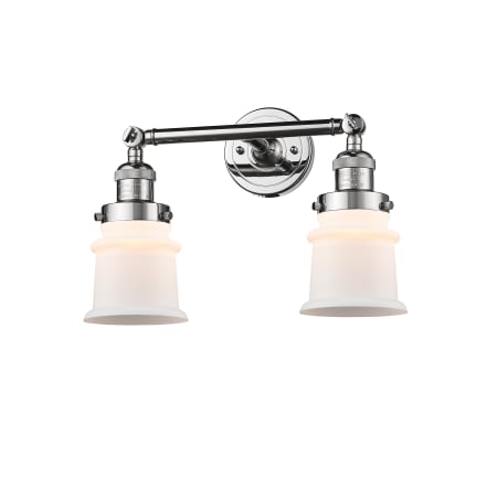 A large image of the Innovations Lighting 208 Small Canton Polished Chrome / Matte White