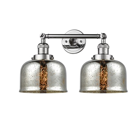 A large image of the Innovations Lighting 208 Large Bell Polished Chrome / Silver Plated Mercury
