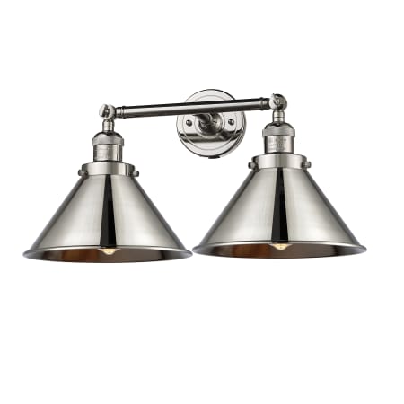 A large image of the Innovations Lighting 208 Briarcliff Polished Nickel / Metal