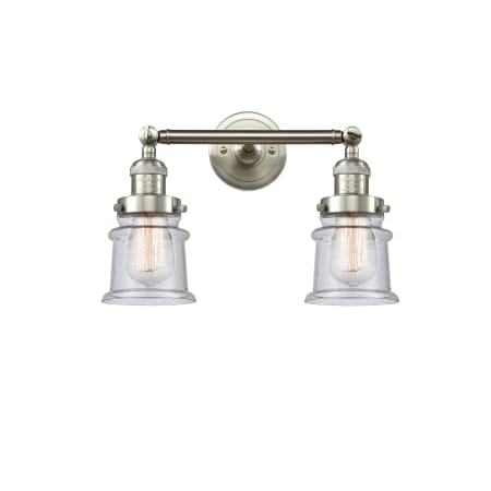 A large image of the Innovations Lighting 208 Small Canton Brushed Satin Nickel / Seedy