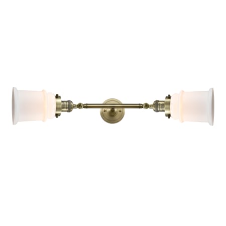 A large image of the Innovations Lighting 208L Canton Antique Brass / Matte White