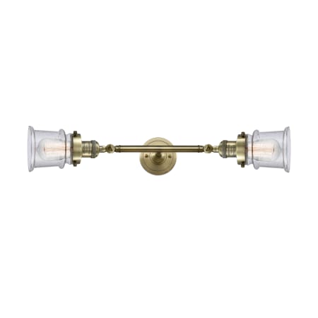 A large image of the Innovations Lighting 208L Small Canton Antique Brass / Seedy