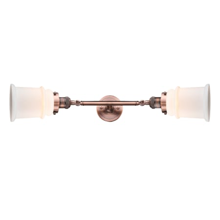 A large image of the Innovations Lighting 208L Canton Antique Copper / Matte White