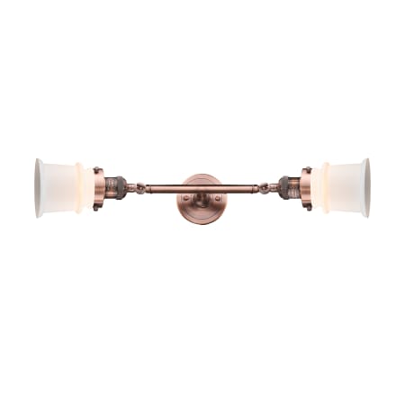 A large image of the Innovations Lighting 208L Small Canton Antique Copper / Matte White