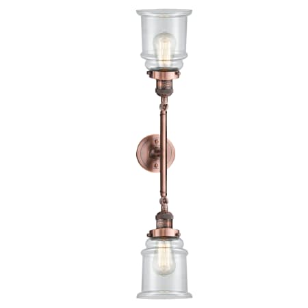 A large image of the Innovations Lighting 208L Canton Antique Copper / Clear