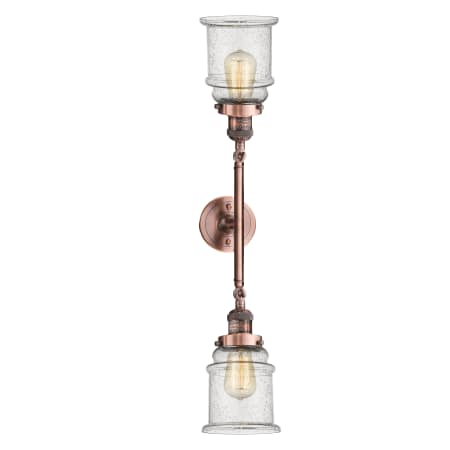 A large image of the Innovations Lighting 208L Canton Antique Copper / Seedy