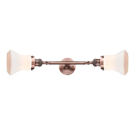 A large image of the Innovations Lighting 208L Bellmont Antique Copper / Matte White