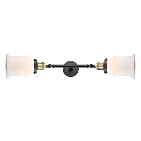 A large image of the Innovations Lighting 208L Canton Black Antique Brass / Matte White