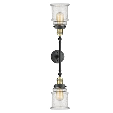 A large image of the Innovations Lighting 208L Canton Black Antique Brass / Seedy