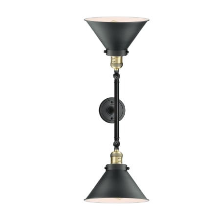 A large image of the Innovations Lighting 208L Briarcliff Black Antique Brass / Matte Black