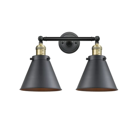 A large image of the Innovations Lighting 208L Appalachian Black Antique Brass / Matte Black