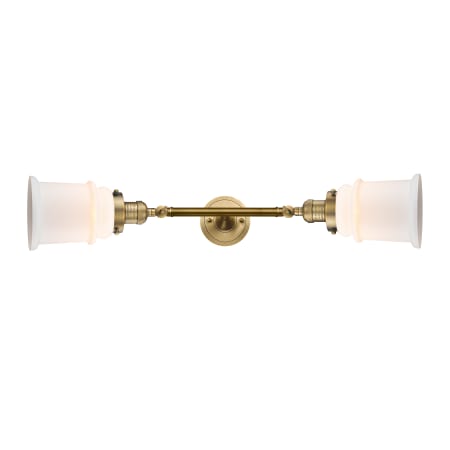 A large image of the Innovations Lighting 208L Canton Brushed Brass / Matte White