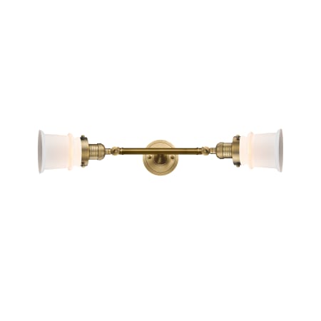 A large image of the Innovations Lighting 208L Small Canton Brushed Brass / Matte White