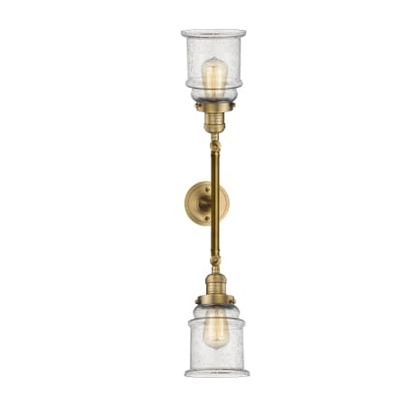 A large image of the Innovations Lighting 208L Canton Brushed Brass / Seedy