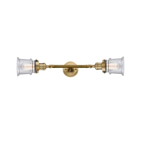 A large image of the Innovations Lighting 208L Small Canton Brushed Brass / Seedy