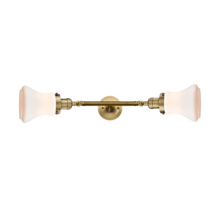 A large image of the Innovations Lighting 208L Bellmont Brushed Brass / Matte White