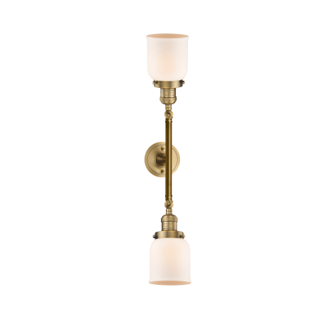 A large image of the Innovations Lighting 208L Small Bell Brushed Brass / Matte White