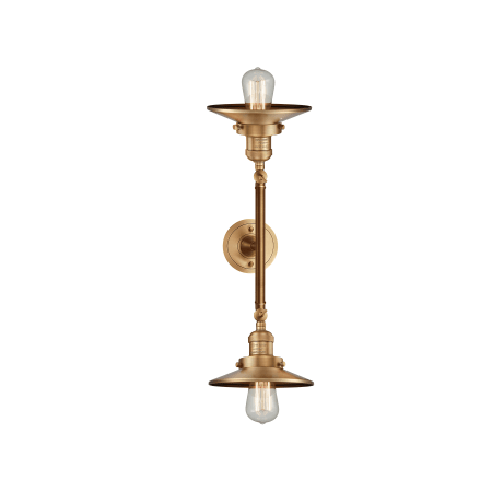 A large image of the Innovations Lighting 208L Railroad Brushed Brass / Metal