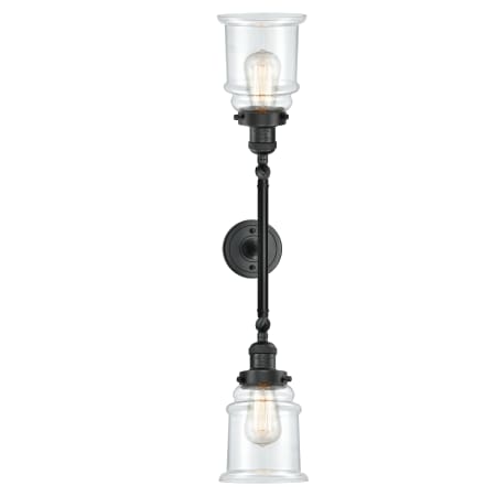 A large image of the Innovations Lighting 208L Canton Matte Black / Clear