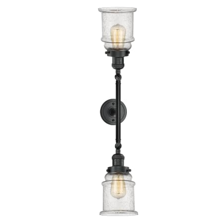 A large image of the Innovations Lighting 208L Canton Matte Black / Seedy