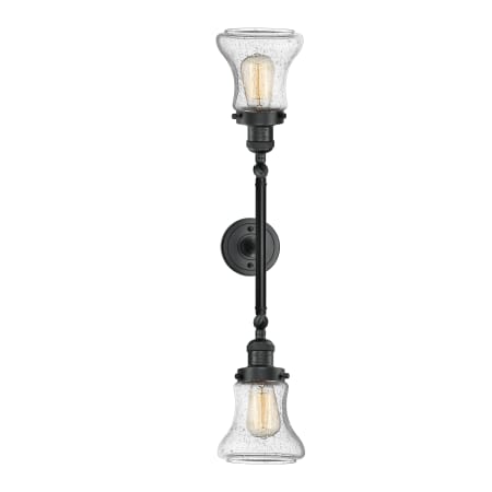 A large image of the Innovations Lighting 208L Bellmont Matte Black / Seedy